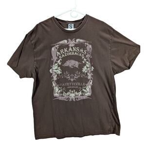 Spike Sports Razorbacks Shirt Womens Plus 2X Brown University of Arkansas Hogs